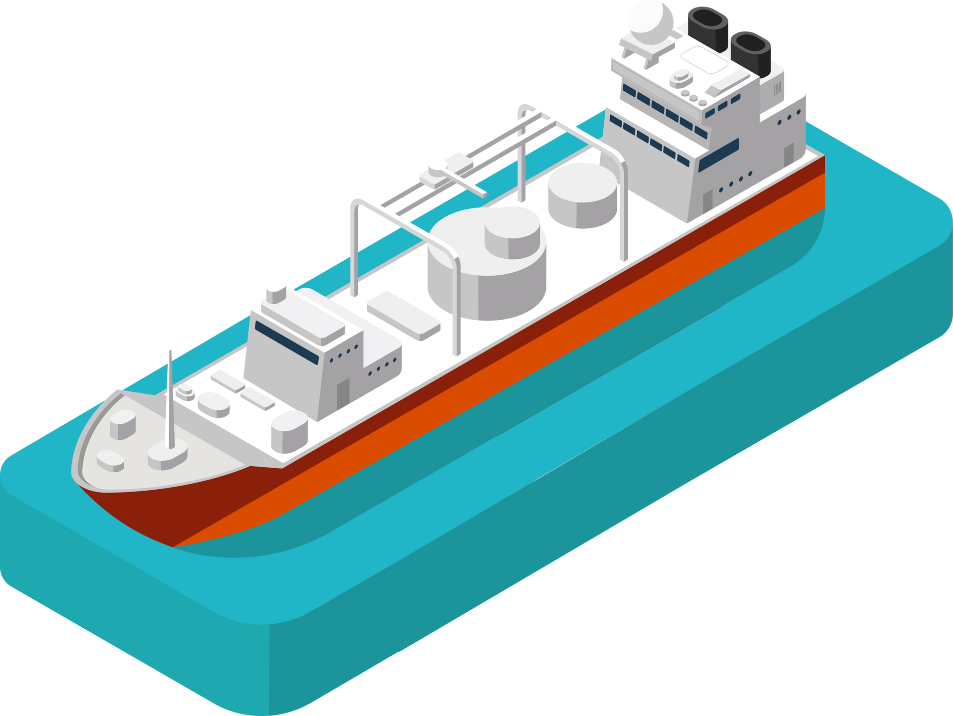 Isometric 3d ships, cranes, sea port container